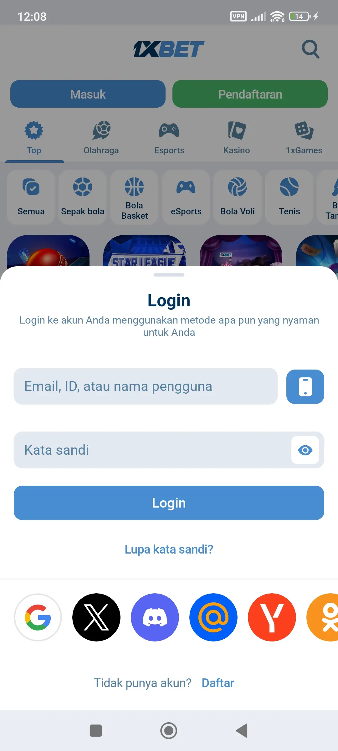 1xBet Login